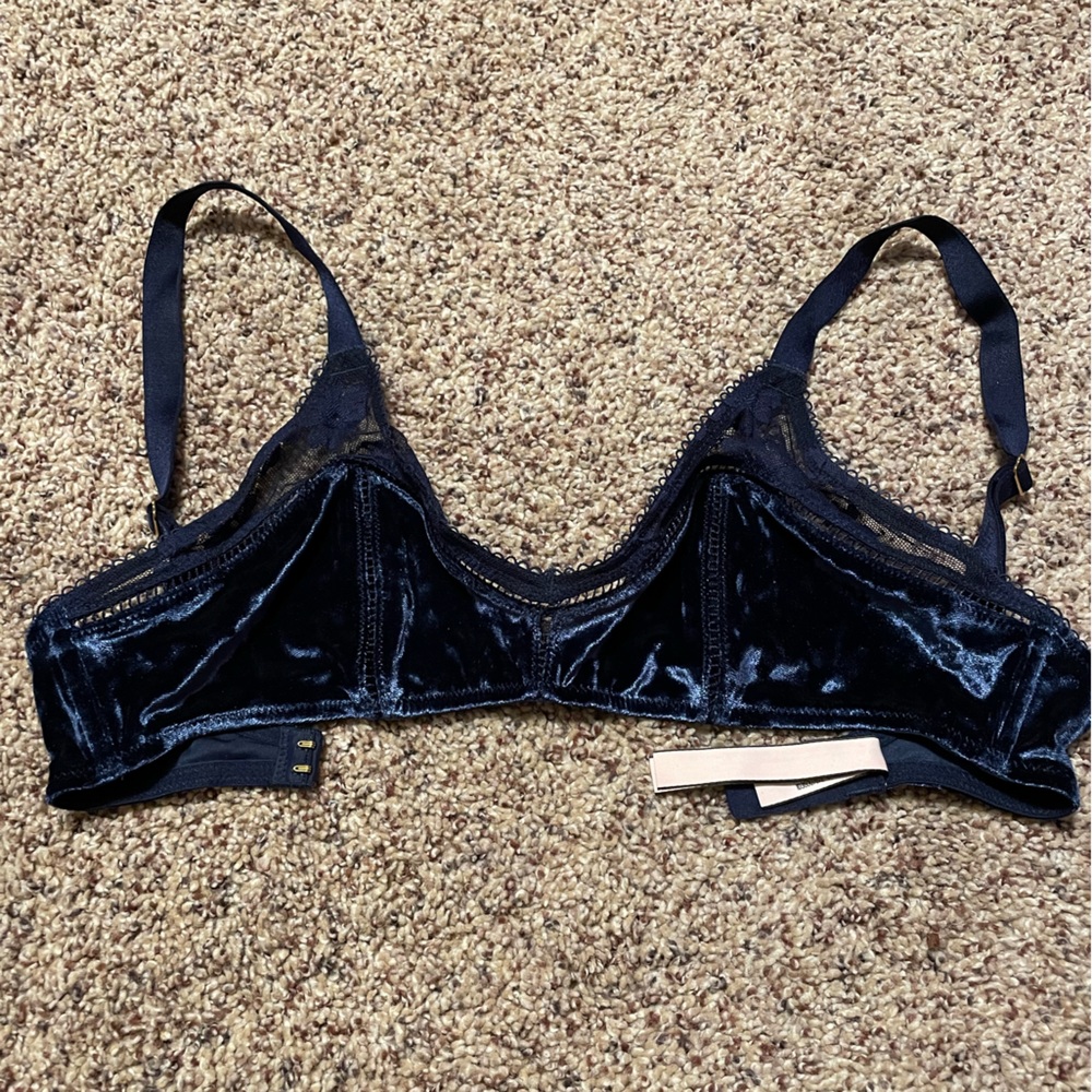 Victoria’s Secret navy velvet unlined bralette, EUC
